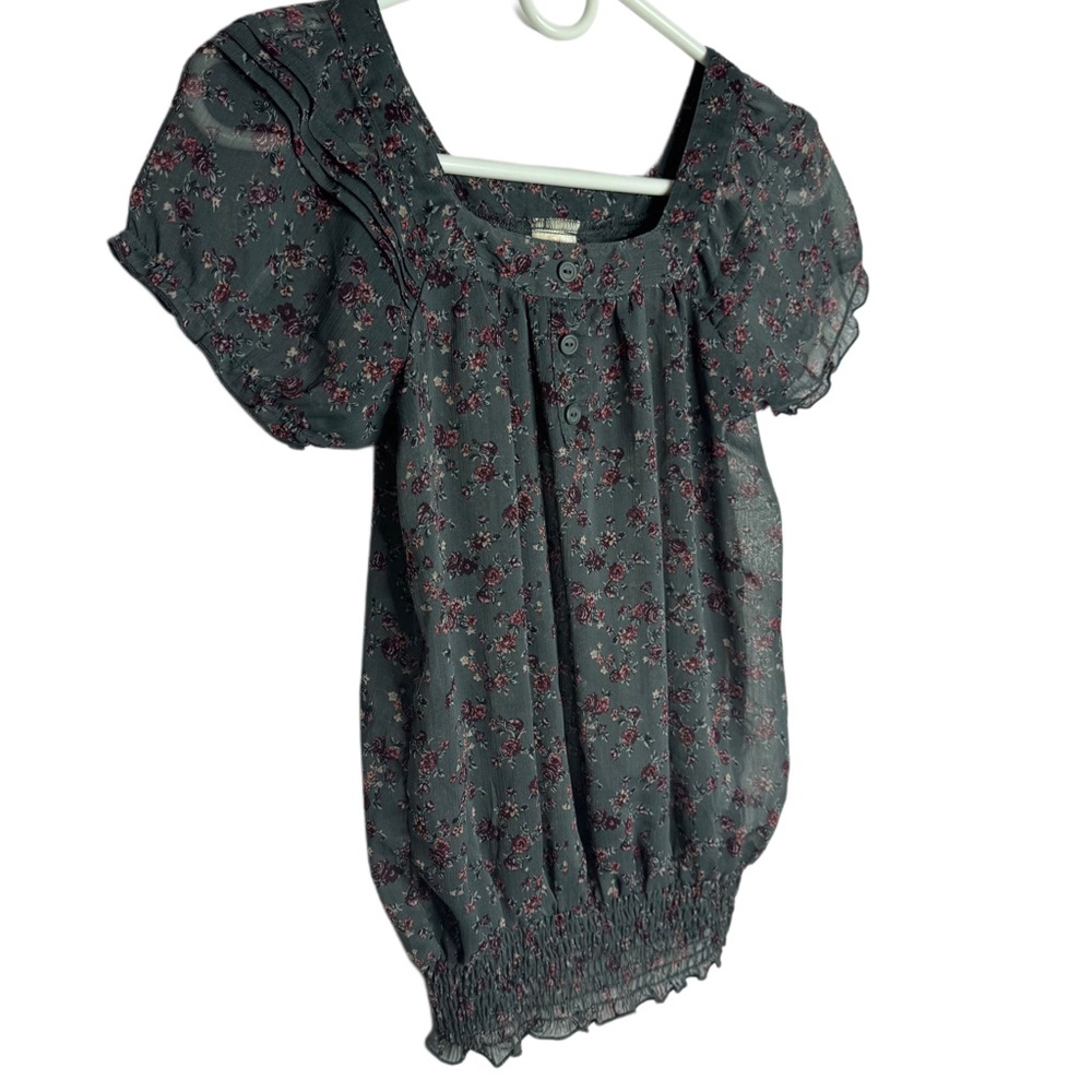 Mossimo Supply Co. Black Floral Blouse